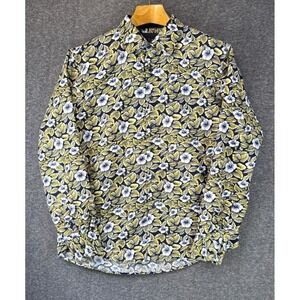 Azaro Uomo Button Down Men EU XXL (US XL) Floral Hipster Long Sleeve Shirt Party
